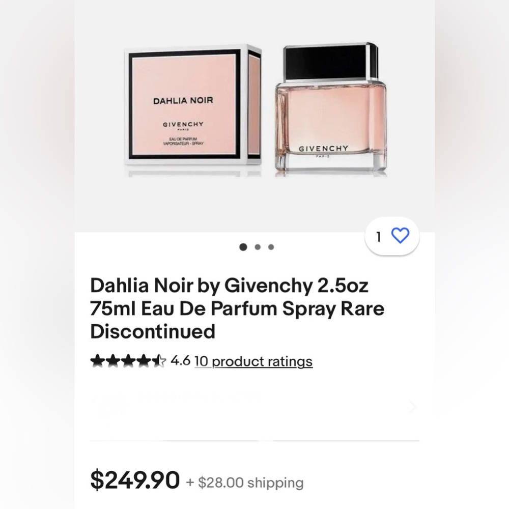 Dahlia Noir by Givenchy 2.5oz
75ml Eau De Parfum Spray Rare
Discontinued
